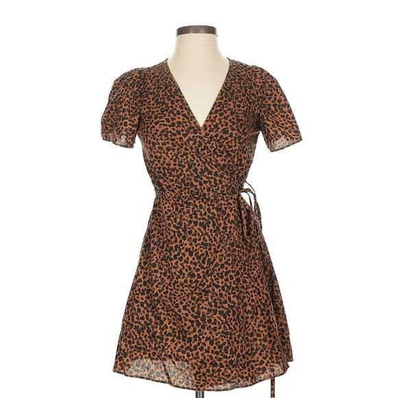 Madewell Leopard Print Wrap Dress | Size Small | EUC - Picture 1 of 6
